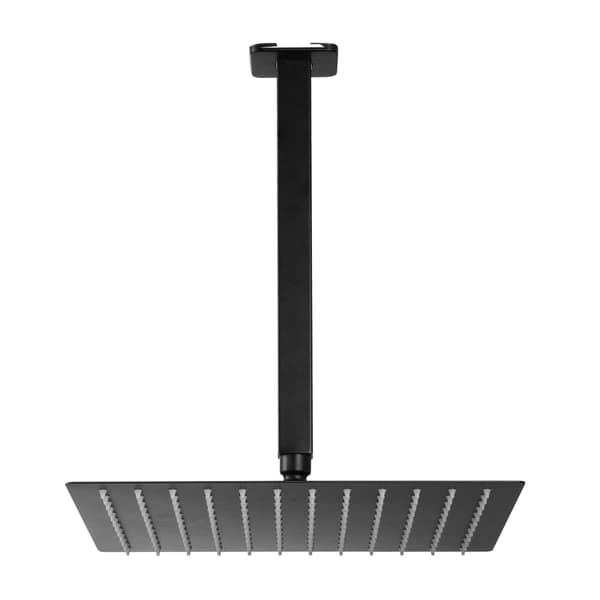 Takmonterat regnduschsystem, 30 cm, handhållet, mattsvart