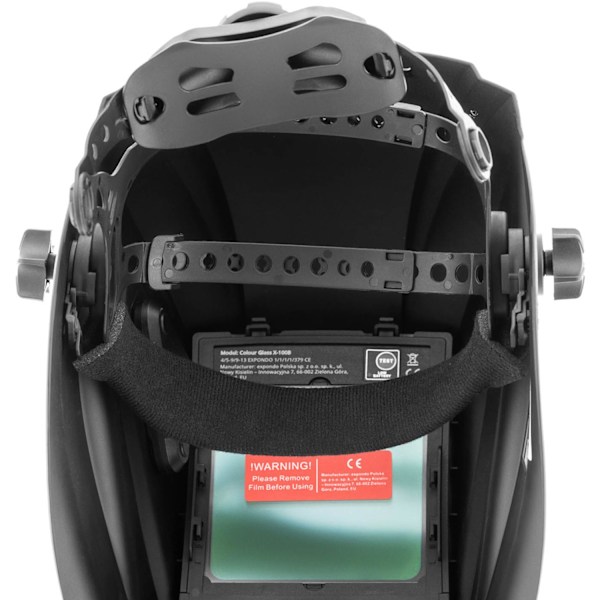 Automatisk svejsehjelm maske med et farvet felt FARVE GLAS X-100B
