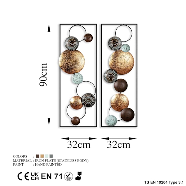Dekorativt metallväggtillbehör texturerat - 9
