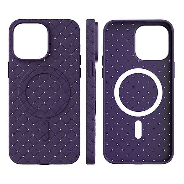 Flettet etui til iPhone 15 Pro Max med MagSafe Woven Cover, marineblå