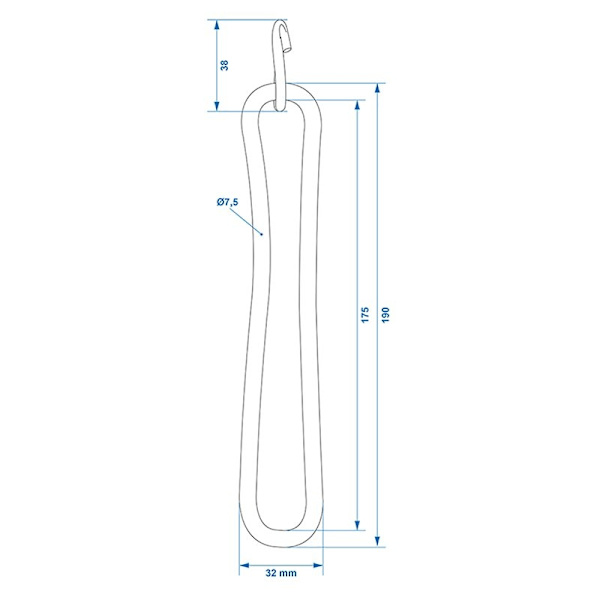 Kumikiinnike 200mm S-koukulla 4 kpl läpipainopakkauksessa