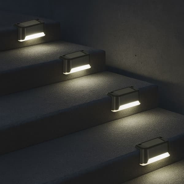 Udendørs Solar LED Trappelys, Skumringssensor, 8-pak