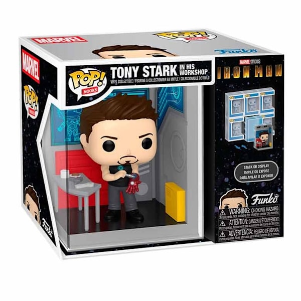 Marvel Tony Stark figur i værksted, 6-tommer samleobjekt