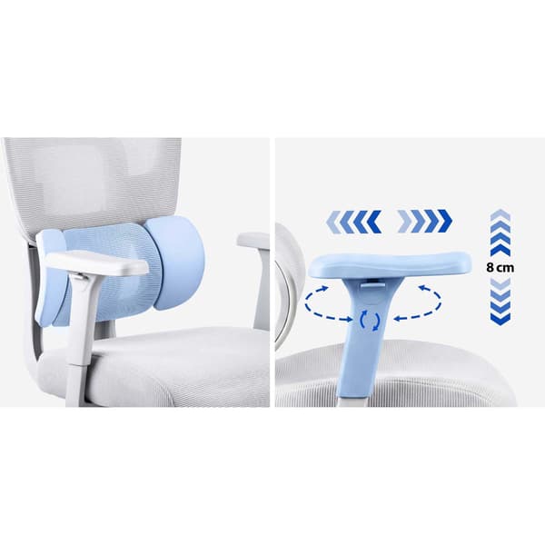 Ergonomisk kontorsstol med justerbart nackstöd och nät