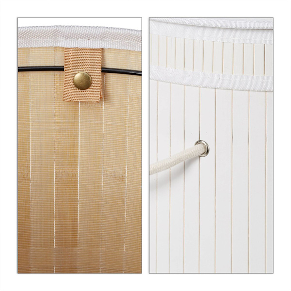Tvättkorg i bambu med lock