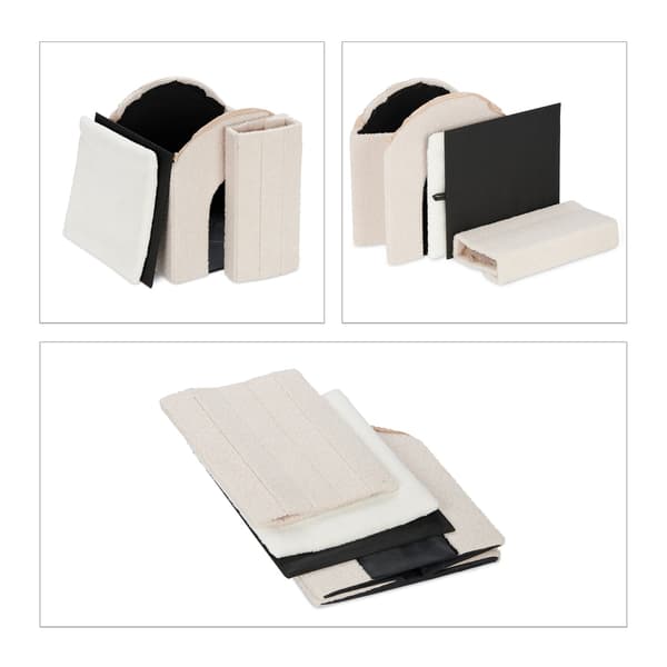 Beige kattegrav med kradseoverflade
