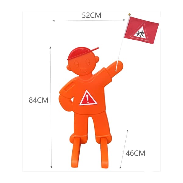 Advarselsfigur til børn med rødt flag