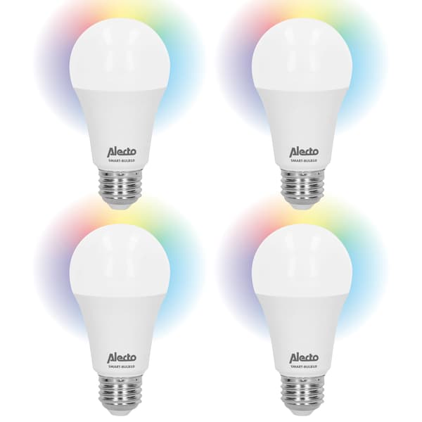 Smarta Wi-Fi LED-lampor, 4-pack, röststyrning, dimbara
