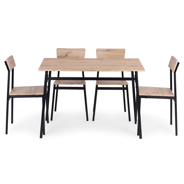 Matbordsset med 4 stolar, MDF och stål
