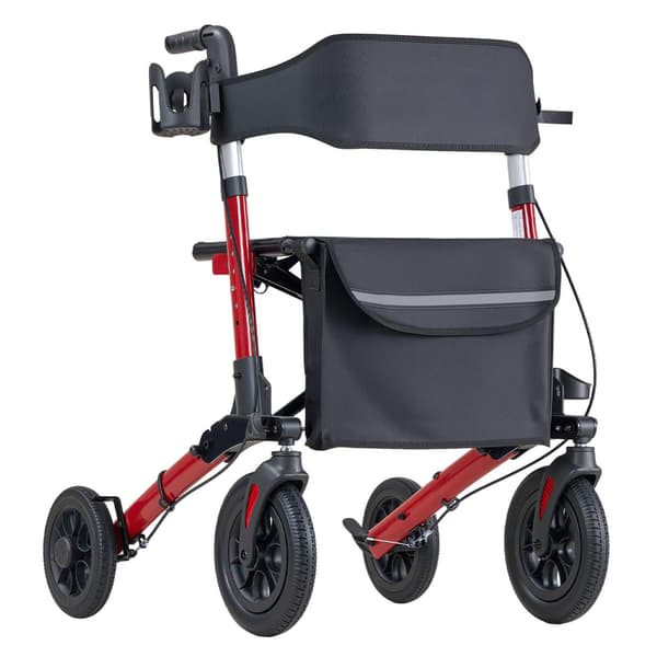 Rollator med sæde, 3-foldet aluminium, 136 kg