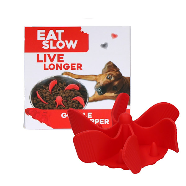 Ät Långsamt Lev Längre Gobble Stopper M Röd