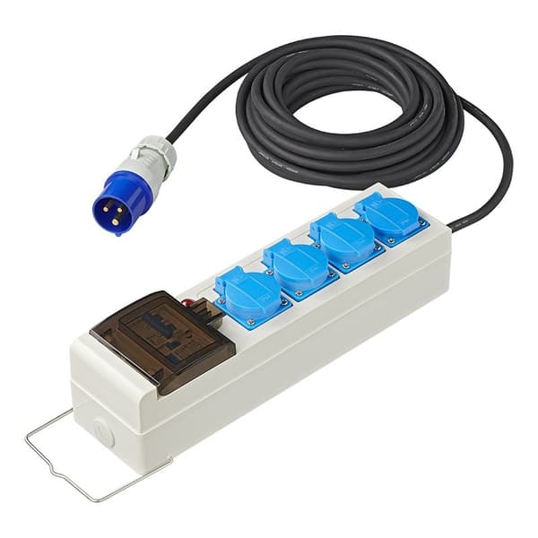 Telt/foldevognsenhed 10M 3x1,5mm² med MCCB og RCD + 2xUSB