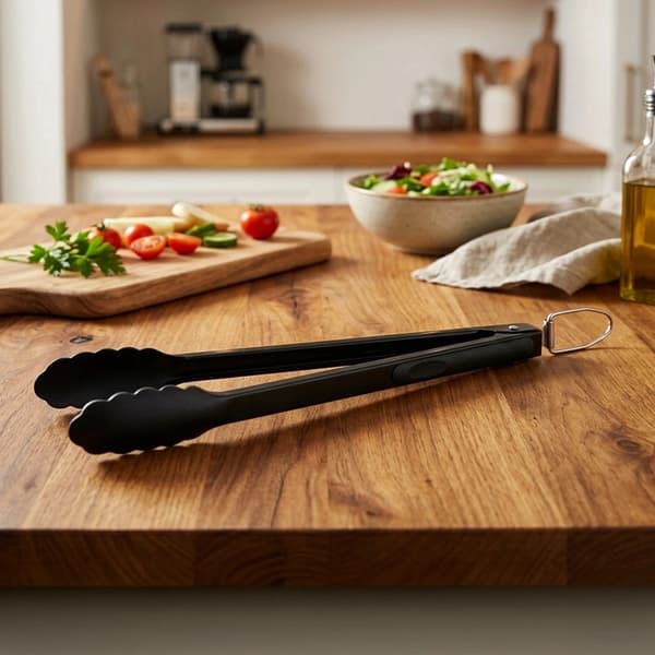 Grilltang i rustfrit stål, sort, 43 cm