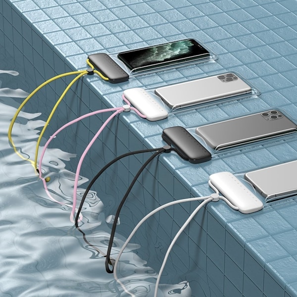 Universal vandtæt cover til en telefon op til 7,2'' til swimmingpools, hvid