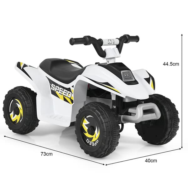 6V batteridriven Quad Mini Quad för småbarn 73 x 40 x 44,5 cm Vit