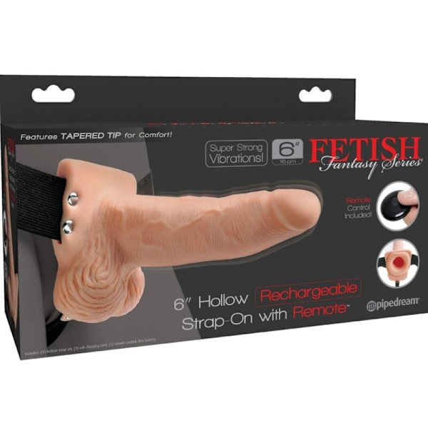 Fetish Fantasy Series - Justerbar sele Fjärrkontroll Realistisk penis med uppladdningsbara testiklar och vibrator 15 cm
