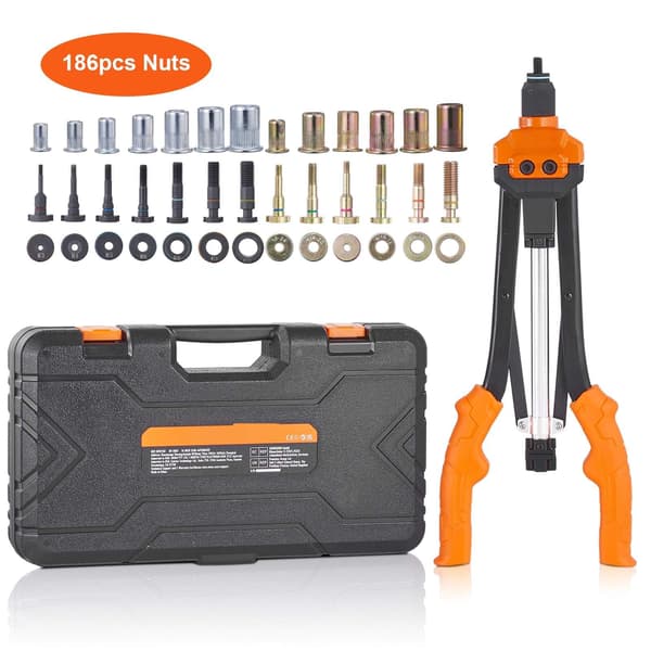 Nitmutterverktygssats, 16 tum, 13 dorn, 186 muttrar