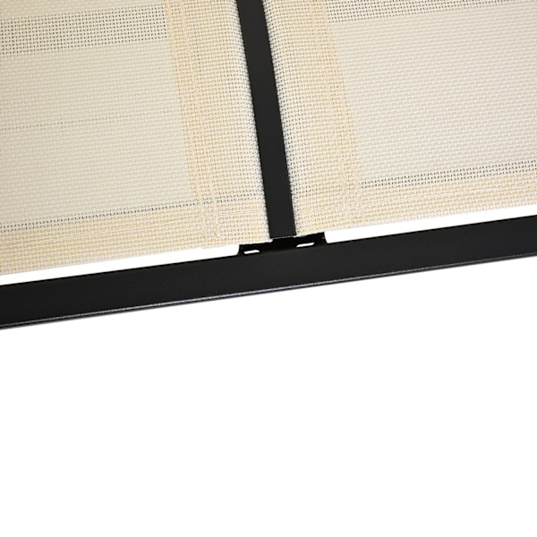 Keinutuoli 2-Istuttava Puutarhapenkki Puutarhakeinu Istuin Puistopenkki Metalli Puutarhakalusteet Musta + Beige 120 X 70 X 85 Cm