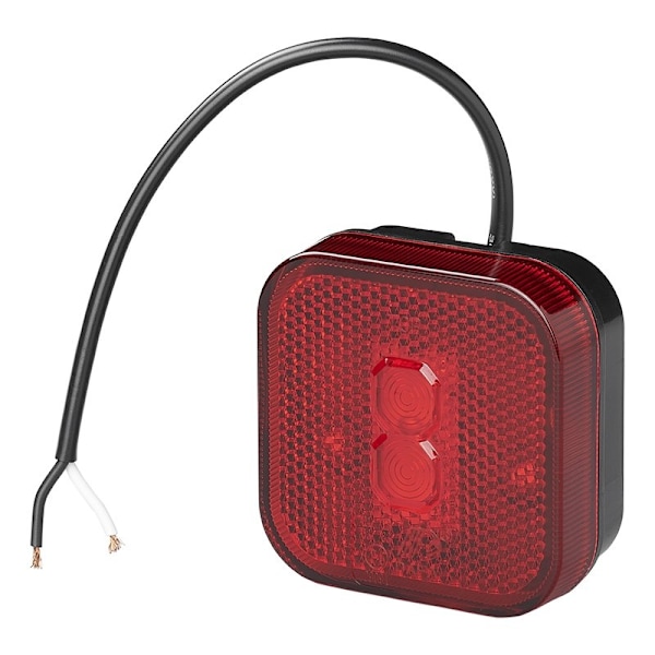 Baglygte 12/24V rød 65 x 65 mm LED