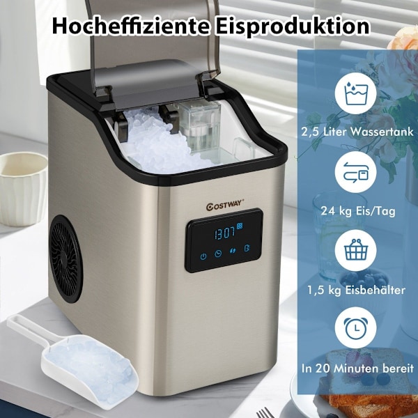Isbitsmaskin 24kg per dag krossad ismaskin ismaskin isbitsmaskin inklusive spade timer 2,5L vattentank