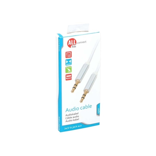 Allride Connect 2.0 minijack 3,5 mm lydkabel, 1,2 m, nylo