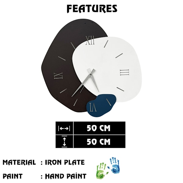 Dekorativ väggklocka i metall Meymene-2