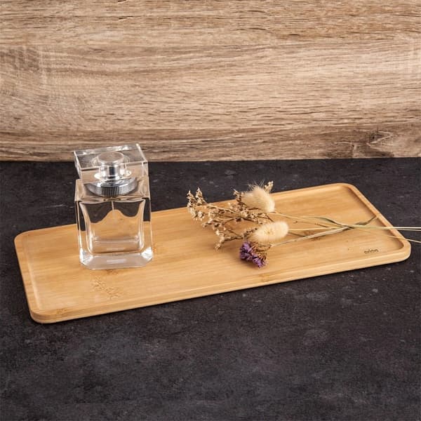 Snacksfat i bambu, rektangulärt 35x15 cm