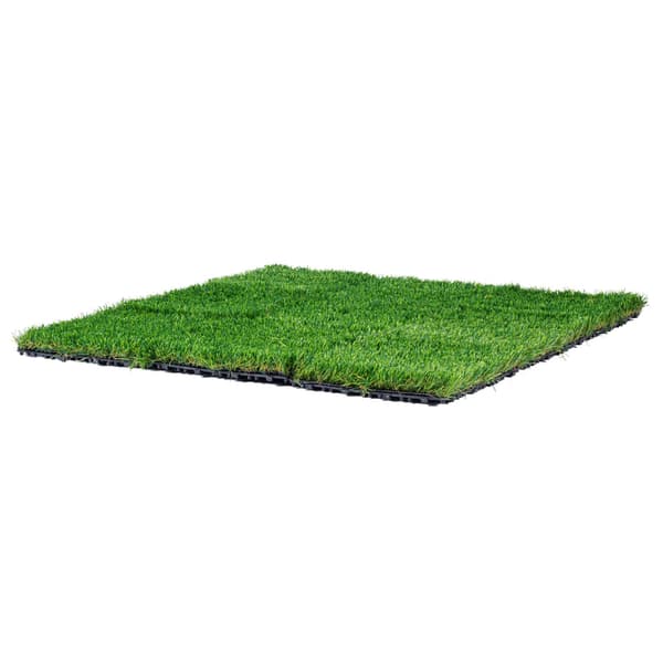 Sammanfogade konstgräsplattor, 18-pack, 30 cm