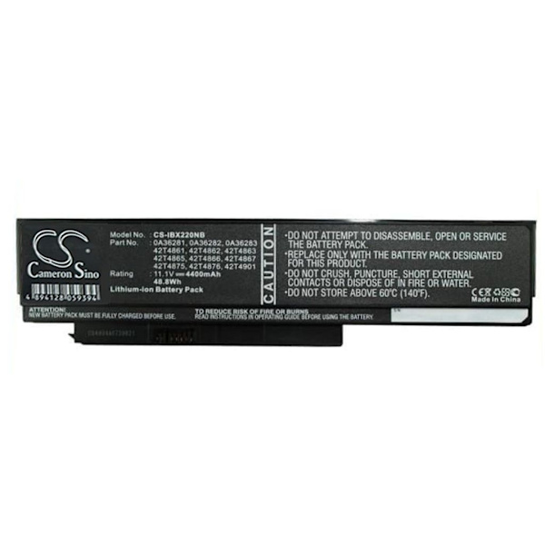 Batteri til Lenovo ThinkPad X220, X230 osv. 4400mAh, 11,1V