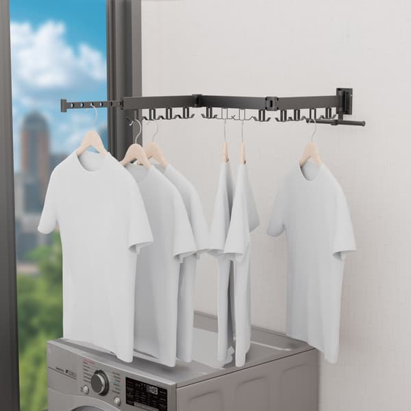 Vægmonteret, foldbar tørrestativ – Rustfrit aluminium