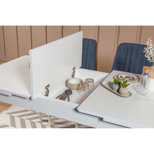 Utdragbart matbord Vina - Vit
