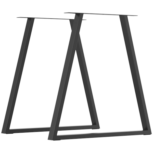 Bordsben, set med 2 bordslöpare, trekantiga möbelfötter av stål, 70 x 72 cm bordsram för matbord, stål, svart |