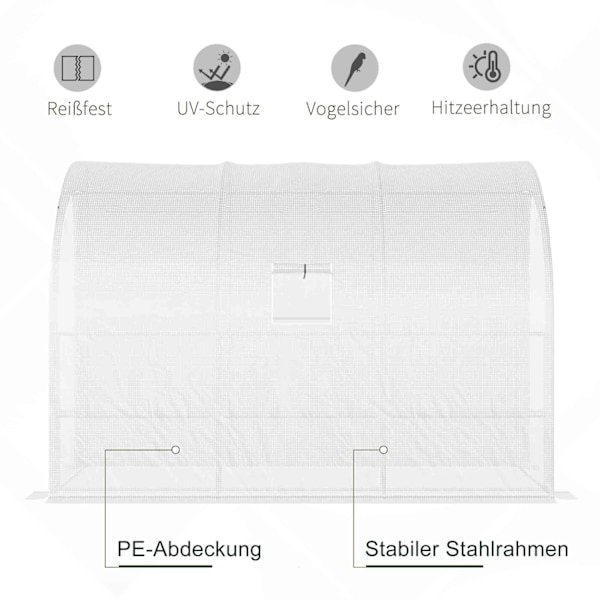 Växthus med hyllor, fönster, vintersäkert filmväxthus av stål, vägghängt växthus för balkong, trädgård, tomathus 300 x 150 x 213 cm tomatväxthus för g