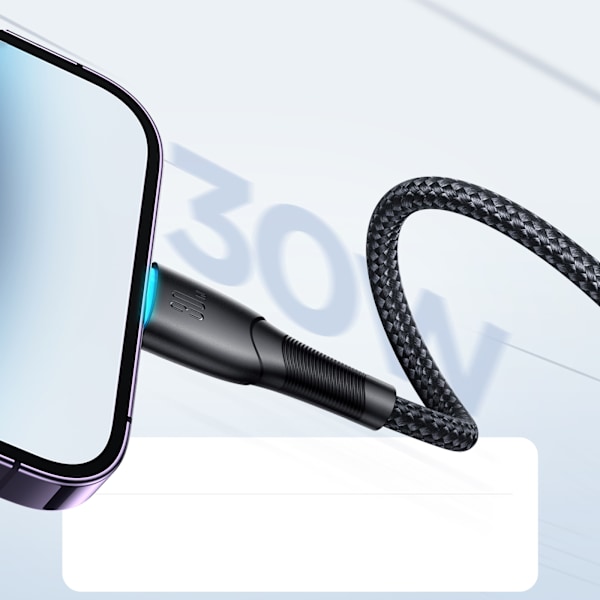 Kabel til iPhone Starry Series USB-C - Lightning 30W 1m sort