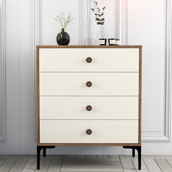 Kommode Lizbon 540 - Valnød, Creme
