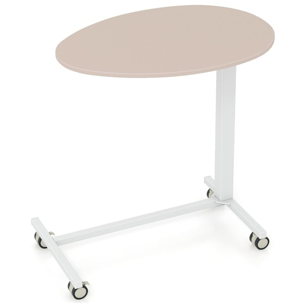 Höjdjusterbart sidobord med hjul Mobilt laptopbord 74-108 cm rosa + vit statisk belastning upp till 75 kg