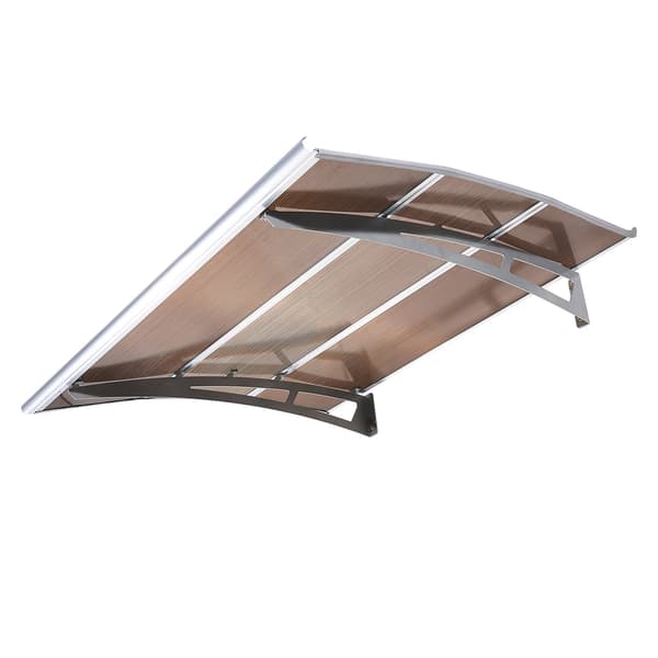 Markise til dør 91 x 111 cm, polycarbonat, brun
