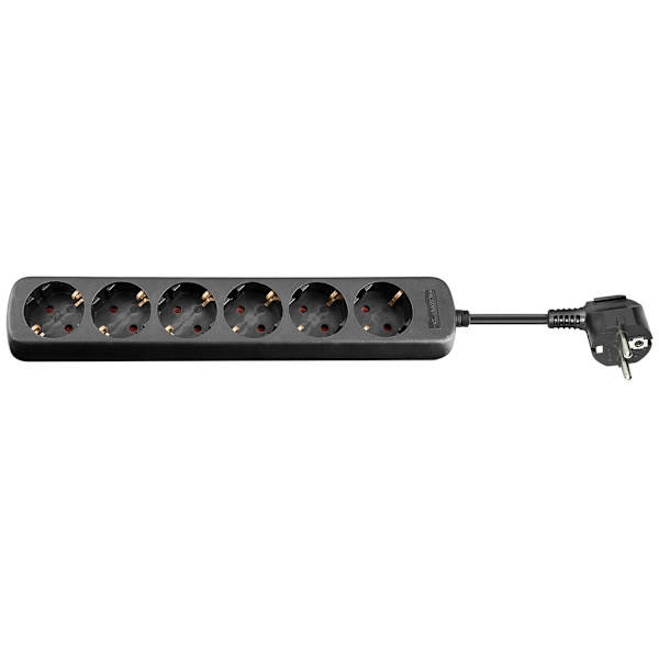Goobay Eluttag 6xCEE 7/4, 16A, 5m - Svart
