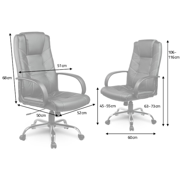 Ergonomisk kontorsstol i läder Sofotel EG-221, svart