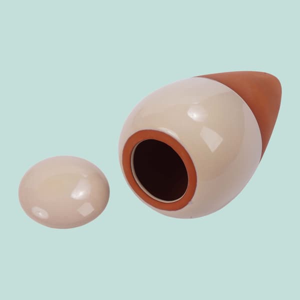 Leravattenkoner med lock, 350 ml, set om 2 - Beige