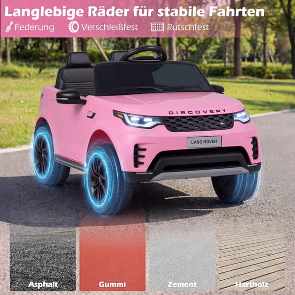 12V Elbil för Barn, Fjärrkontroll, LED, Rosa