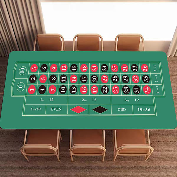 Roulette-spelmatta 60x120 cm – Halkfri, vikbar
