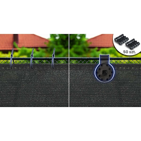 Skyggenet 1,2x50m 110g/m2 + 50 klemmer grå