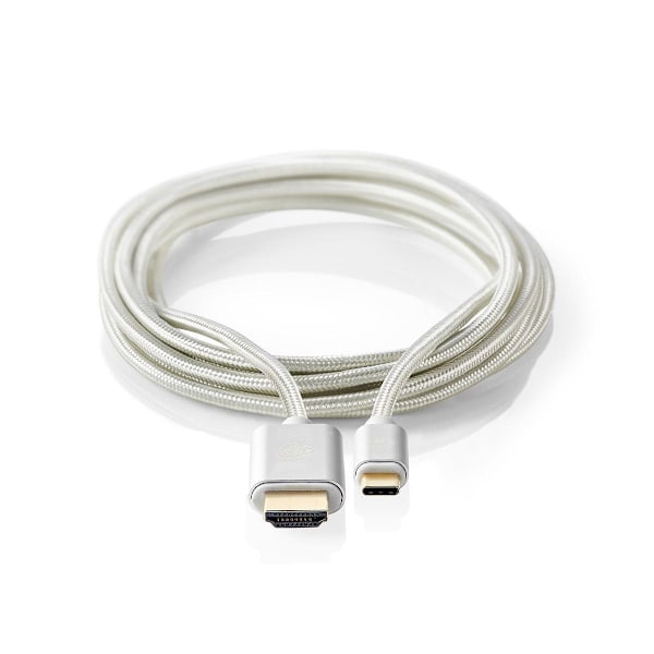 USB-C™ Sovitin | USB 3.2 Gen 1 | USB-C™ Uros | HDMI™ liitin | 4K@60Hz | 18 Gbps | 2.00 m | Pyöreä | Kullattu | Nailon / Punottu | Alumiini | Laatikko