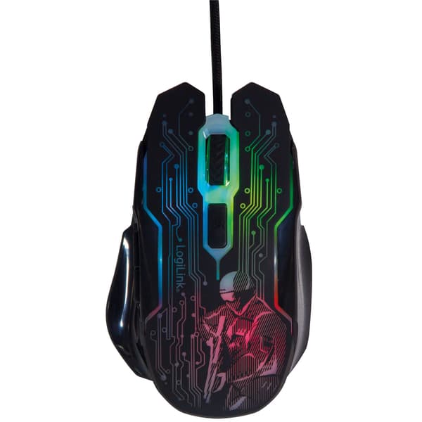 USB-gamingmus, 2400 DPI, 6 knapper, LED-indikator