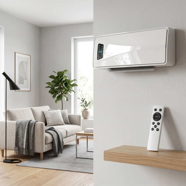 Väggmonterad 2000W keramisk värmare med timer och LED-display