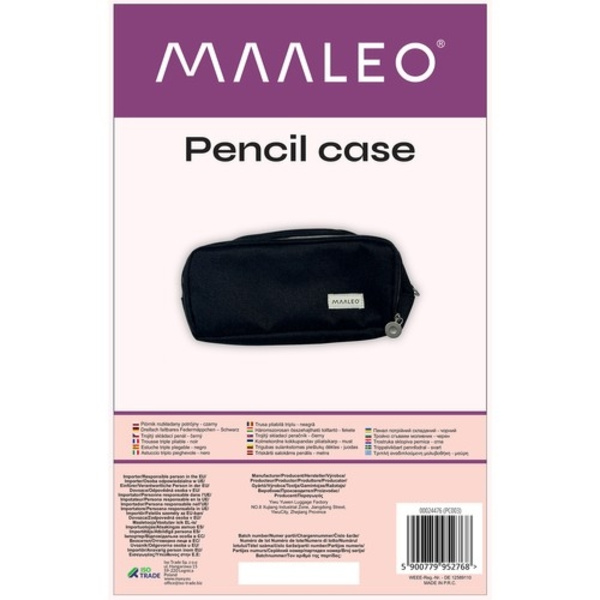Tredobbelt foldbart penalhus - sort Maaleo 24476