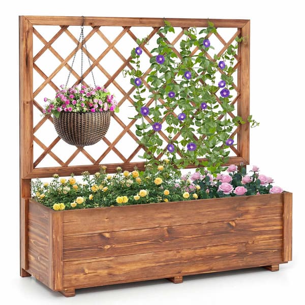 Højbed i træ med espalier, 91 x 33 x 101 cm