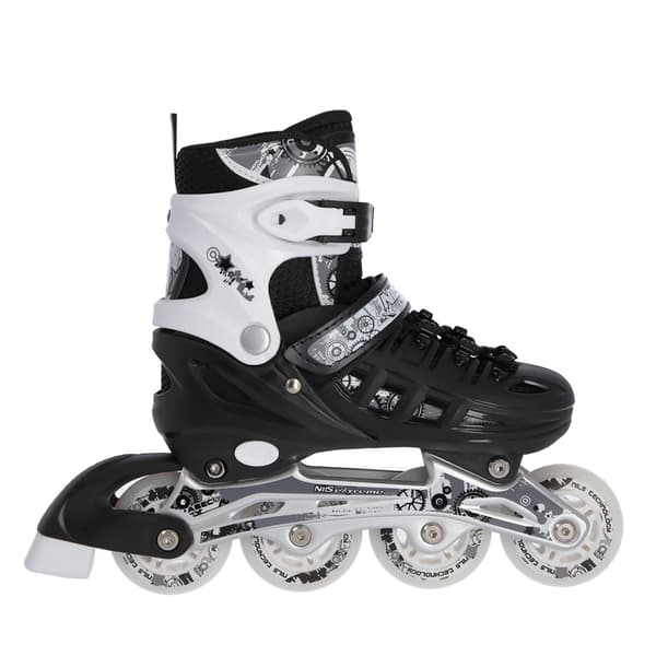 Inline- og skøjter, 4-i-1, sort, størrelse L (39-42)