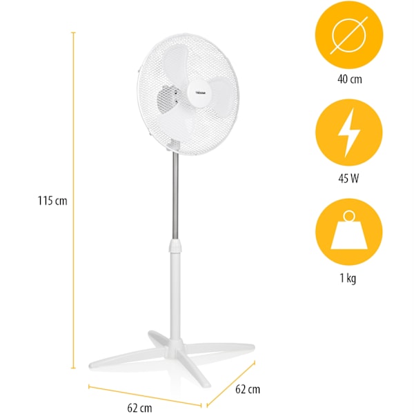 Lattiatuuletin 23cm Säädettävä korkeus 85-115 cm